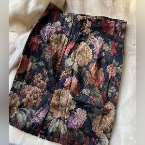 D’knits Silky Floral Black Skirt